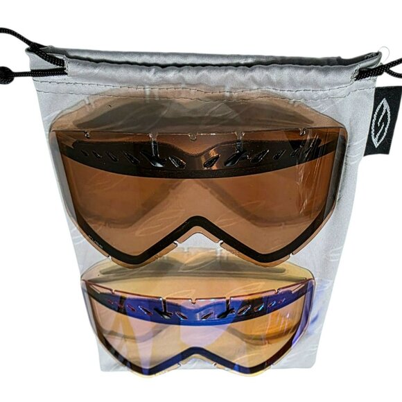 2 Smith Fuse Replacement Goggle Lens Ski Snowboard Amber Black Blue Cleaning Bag - Picture 2 of 11